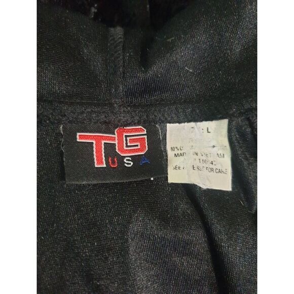 Girls Velour Hooded Jacket L Black Lightweight Chic Zip Up Jacket Pockets Lg - Picture 7 of 7